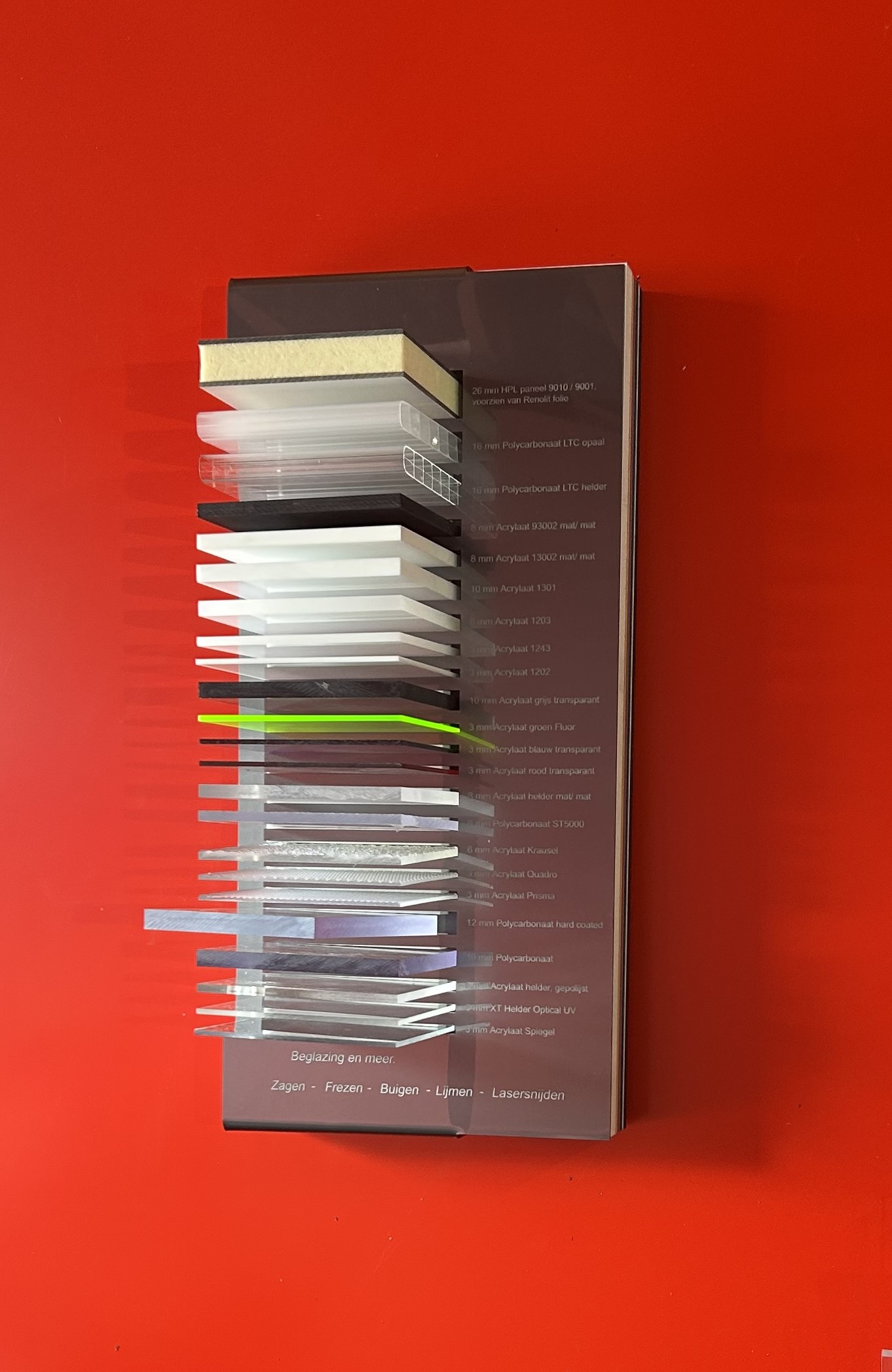 Productdisplay voor bouw en beglazing